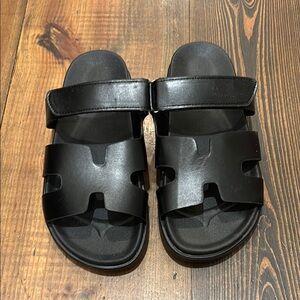 Black Slide Sandals